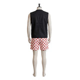 Dungeon Crawler Carl Cosplay Costume Carl Black Vest and Polka Dot Shorts Adult Male Halloween Carnival Costume