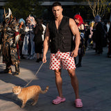 Dungeon Crawler Carl Cosplay Costume Carl Black Vest and Polka Dot Shorts Adult Male Halloween Carnival Costume