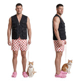 Dungeon Crawler Carl Cosplay Costume Carl Black Vest and Polka Dot Shorts Adult Male Halloween Carnival Costume