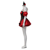 Female Red and Black Clown Suit Dress Adult Female Halloween Carnival Costume