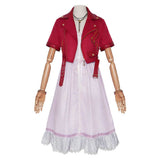 Final Fantasy Cosplay Costume Aerith Gainsborough Classic Red Coat Set Adult Female Halloween Carnival Costume