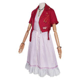 Final Fantasy Cosplay Costume Aerith Gainsborough Classic Red Coat Set Adult Female Halloween Carnival Costume