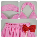 Final Fantasy Cosplay Costume Aerith Pink Swimsuit Adult Female Halloween Carnival Costume