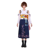 Final Fantasy Cosplay Costume Yuna White Kimono Adult Female Halloween Carnival Costume