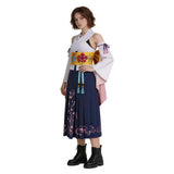 Final Fantasy Cosplay Costume Yuna White Kimono Adult Female Halloween Carnival Costume
