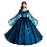 Frankenstein Cosplay Costume Elizabeth Blue Dress Adult Female Halloween Carnival Costume