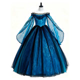 Frankenstein Cosplay Costume Elizabeth Blue Dress Adult Female Halloween Carnival Costume