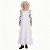 Frankenstein Cosplay Costume Elizabeth White Outfit Adult Female Halloween Carnival Costume