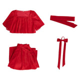 Frieren: Beyond Journey's End Cosplay Costume Frieren Women Red Dress Adult Female Halloween Carnival Costume