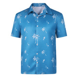 GTA Cosplay Costume Jason Blue Printed Beach Shirt Adult Male Halloween Carnival Costume
