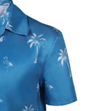 GTA Cosplay Costume Jason Blue Printed Beach Shirt Adult Male Halloween Carnival Costume