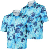 GTA Cosplay Costume Tommy Blue Printed Beach Shirt Adult Male Halloween Carnival Costume