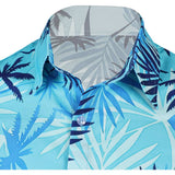 GTA Cosplay Costume Tommy Blue Printed Beach Shirt Adult Male Halloween Carnival Costume