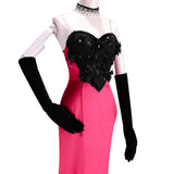 Hazbin Hotel Cosplay Costume Angel Dust Pink Outfit Adult Female Halloween Carnival Costume