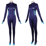 Hazbin Hotel Cosplay Costume Vox Blue Jumpsuit Adult Female Halloween Carnival Costume