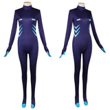 Hazbin Hotel Cosplay Costume Vox Blue Jumpsuit Adult Female Halloween Carnival Costume