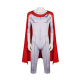 Invincible Cosplay Costume Oliver Grayson White Jumpsuit with Cloak Adult Male Halloween Carnival Costume