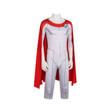 Invincible Cosplay Costume Oliver Grayson White Jumpsuit with Cloak Adult Male Halloween Carnival Costume