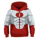 Invincible Omni-Man Kids Children Red Cosplay Hoodie 3D Printed Hooded Casual Sweatshirt