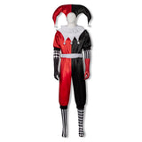 Joker Cosplay Costume Harry Quinn Red and Black Jumpsuit Unisex Adult Halloween Carnival Costume