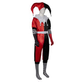 Joker Cosplay Costume Harry Quinn Red and Black Jumpsuit Unisex Adult Halloween Carnival Costume