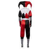 Joker Cosplay Costume Harry Quinn Red and Black Jumpsuit Unisex Adult Halloween Carnival Costume