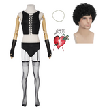 The Rocky Horror Picture Show Cosplay Costume Dr. Frank-N-Furter Black Outfit Adult Male Halloween Carnival Costume