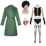 The Rocky Horror Picture Show Cosplay Costume Dr. Frank-N-Furter Green Coat Adult Male Halloween Carnival Costume
