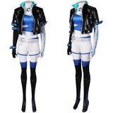 Marvel Rivals Luna Snow Cosplay Costume Adult Female Black Blue White Outfits Halloween Carnival Suit