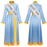 Mary Poppins Cosplay Costume Blue Outfit Adult Female Halloween Carnival Costume