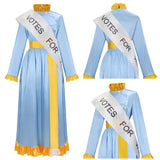 Mary Poppins Cosplay Costume Blue Outfit Adult Female Halloween Carnival Costume