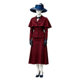 Mary Poppins Cosplay Costume Women Red Outfit Adult Female Halloween Carnival Costume