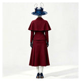 Mary Poppins Cosplay Costume Women Red Outfit Adult Female Halloween Carnival Costume