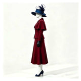 Mary Poppins Cosplay Costume Women Red Outfit Adult Female Halloween Carnival Costume