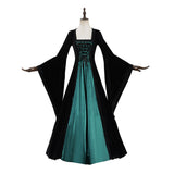 Medieval Renaissance Aristocratic Woman Black and Green Dress Adult Female Halloween Carnival Costume