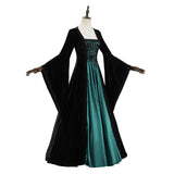 Medieval Renaissance Aristocratic Woman Black and Green Dress Adult Female Halloween Carnival Costume