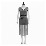Medieval Renaissance Cosplay Costume Women Silver Chainmail Sleeveless Mesh Dress Adult Female Halloween Carnival Costume
