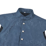 Medieval Renaissance Pirate Blue Vest Cosplay Costume Outfit Halloween Carnival Suit