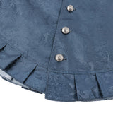 Medieval Renaissance Pirate Blue Vest Cosplay Costume Outfit Halloween Carnival Suit