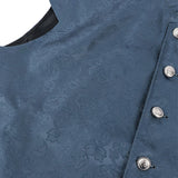 Medieval Renaissance Pirate Blue Vest Cosplay Costume Outfit Halloween Carnival Suit