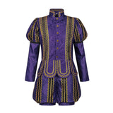 Medieval Renaissance Tudor Cosplay Costume Noble Prince Henry Purple Outfit Adult Male Halloween Carnival Costume