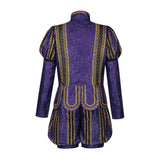 Medieval Renaissance Tudor Cosplay Costume Noble Prince Henry Purple Outfit Adult Male Halloween Carnival Costume