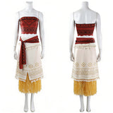 Moana Cosplay Costume Moana Women Red Tribal Outfit Adult Female Halloween Carnival Costume