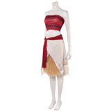 Moana Cosplay Costume Red Top With Grass Skirt Adult Female Halloween Carnival Costume
