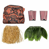 Moana Live-action Cosplay Costume Maui Brown Jumpsuit with Grass Skirt Adult Male Halloween Carnival Costume