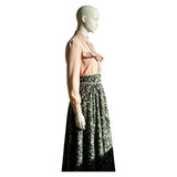 Monster The Lizzie Borden Story Cosplay Costume Lizzie Pink Top with Green Printed Skirt Adult Female Halloween Carnival Costume