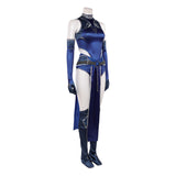 Mortal Kombat 1 Cosplay Costume Kitana Blue Outfit Adult Female Halloween Carnival Costume