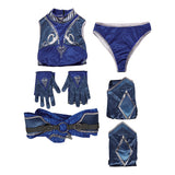 Mortal Kombat 1 Cosplay Costume Kitana Blue Outfit Adult Female Halloween Carnival Costume