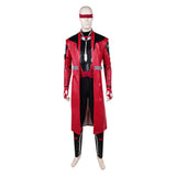 Mortal Kombat 2 Cosplay Costume Kenshi Takahashi Red Leather Outfit Adult Male Halloween Carnival Costume