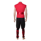 Mortal Kombat 2 Cosplay Costume Liu Kang Red Training Outfit Adult Male Halloween Carnival Costume